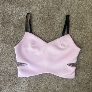 Topshop Light Pink Crop Top with Black Accents